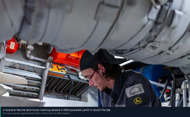 MAN engine maintenance schedule Scarano Marine technician South Florida