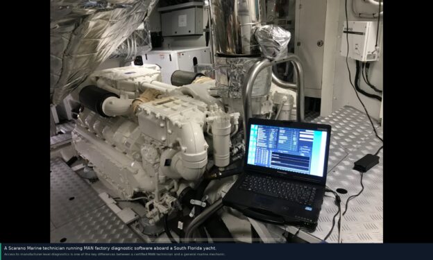Marine diesel mechanics in Miami Scarano Marine MAN authorized dealer diagnostic software
