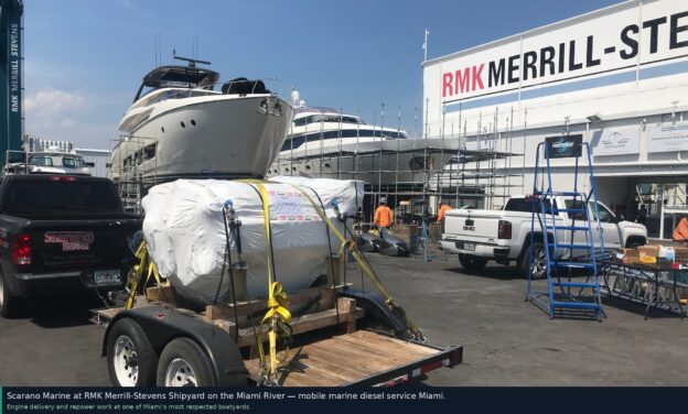 mobile marine diesel service Miami — Scarano Marine at RMK Merrill-Stevens Shipyard Miami River