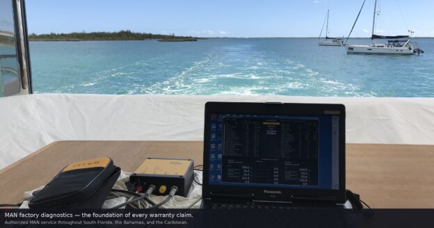 MAN engine warranty diagnostics and sea trial — Scarano Marine authorized MAN dealer
